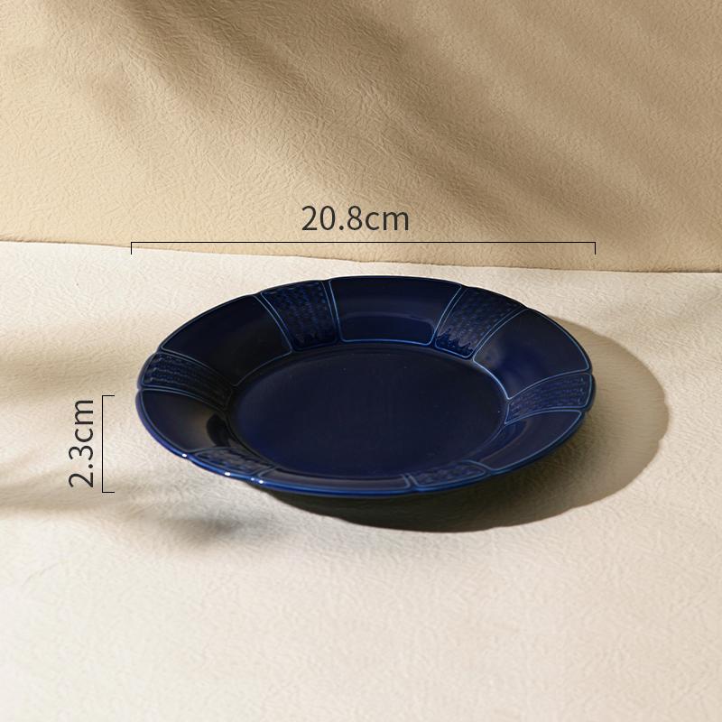 Ретро Синие Цветы Керамическая Тарелка Свет Роскошь Романтический Ресторан Вкусные Паста Стейк Тарелки Домашний Завтрак Фрукты Салат Тарелка