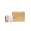 Michael Kors MK Briley Monogram Zip Pocket Leather Messenger Bag Women bags Vanilla-White 35S1G7BM1B-VANILLA