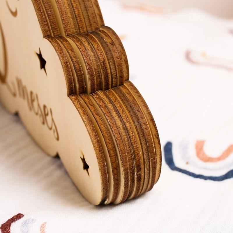 8Pcset Wooden Baby Milestone Card For Newborn Cute Cloud Shape Pography Props Accessories Month Cards Sticker Newborn Gifts