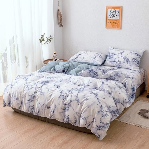 6 цветов, комплект пододеяльников с подушкой, пододеяльник с мраморным принтом, одинарный, двойной, полный комплект постельного белья размера «queen-size», на молнии