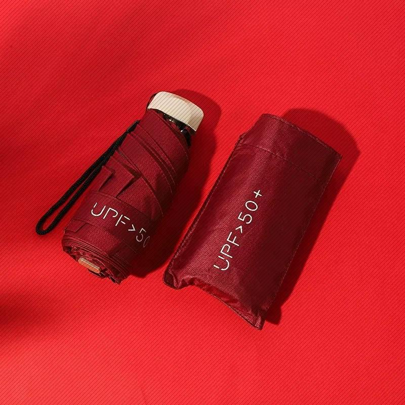 Pocket Capsule Umbrella for Women, Thickened Black Coating, Sun Protection, Sunshade Umbrella, Foldable Umbrella, Dual-Use for Sun and Rain, Portable