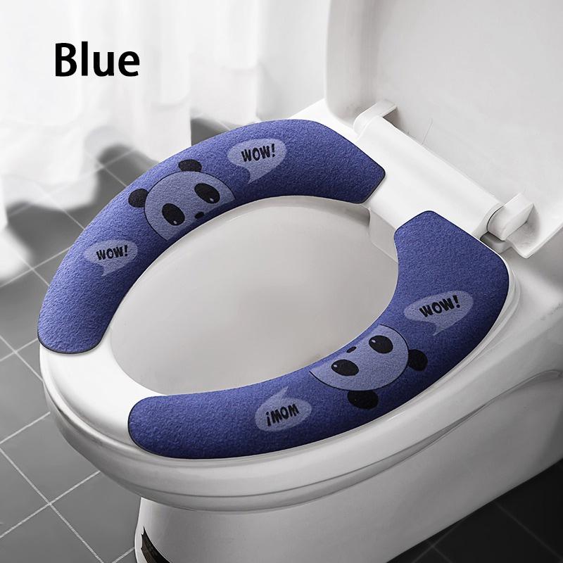 1 Pair Bathroom Warmer Universal Toilet Cover Self-adhesive Toilet Seat Cover Pad
