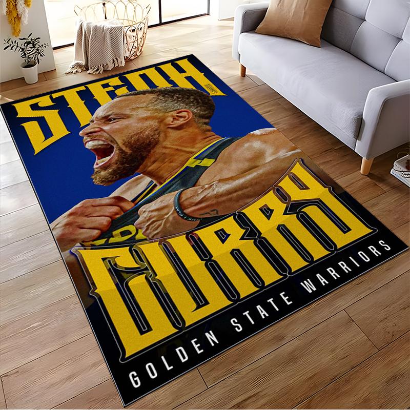 "Steph Curry Basketball Design Rug Decor" Non-slip rug suitable for living room and bedroom sofas.
