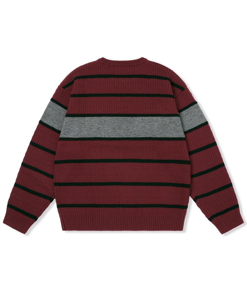 YESEYESEE Tenga X Y.E.S Stripe Knit Pullover Burgundy