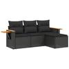 VidaXL Salon de Jardin avec Coussins 4 pcs, Canapés de Terrasse, Ensemble de Meubles de Patio, Mobilier d'Extérieur, Noir 3226741