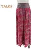 Women Summer Casual Pants Wide Leg Elastic High Waist Long Pants Retro Printing Culottes Loose Fit Flowy Trousers Streetwear