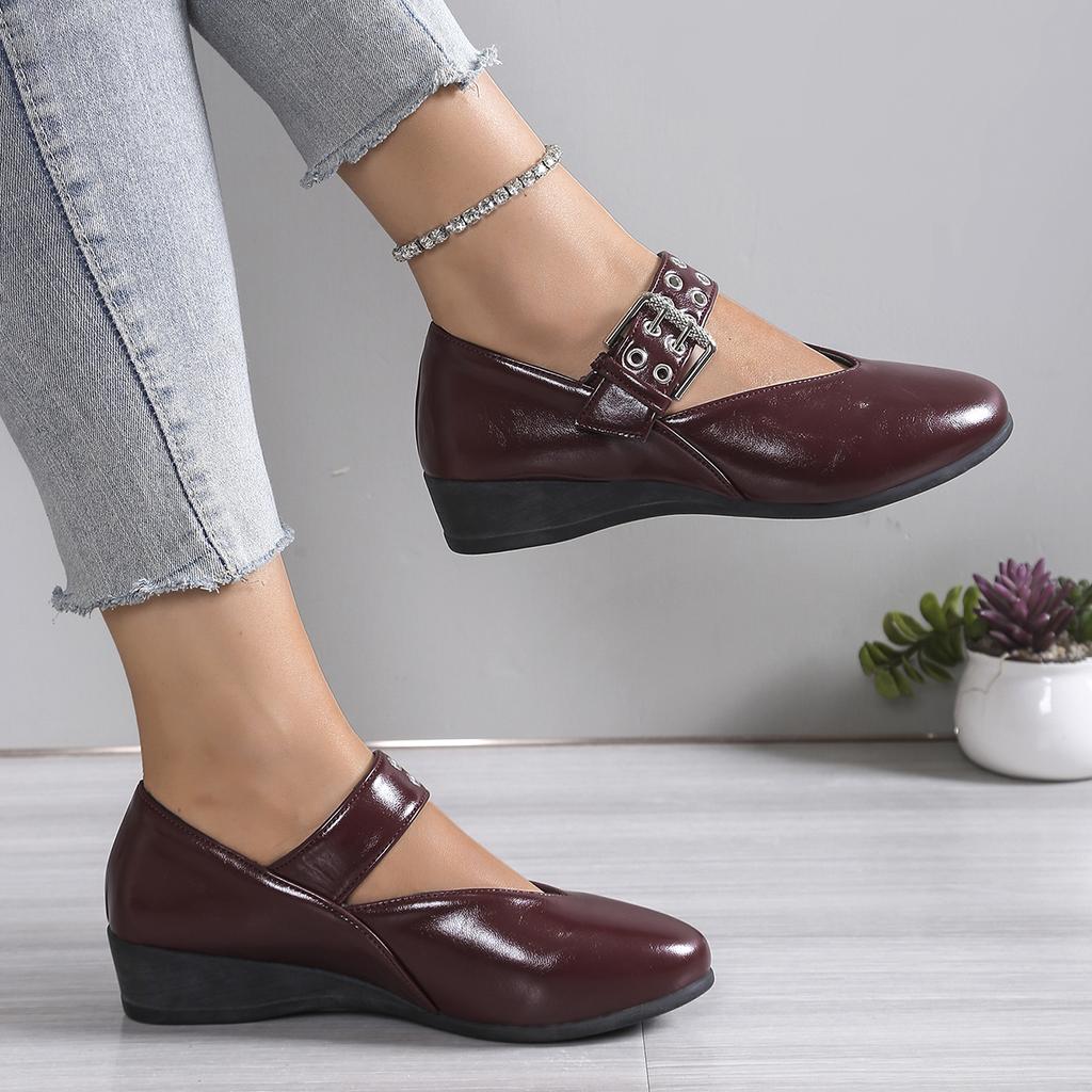 Модная Ретро Женская Обувь с Ремешком на Пряжке, Балетки, Модная Женская Обувь для Танцев, Весенние Балетки с Круглым Носком, Женские Балетки в Стиле Лолита