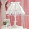European Creative Lace Fabric White Table Lamps Korean Rural Maid Lovely Small Fresh Resin Lamps Bedside&foyer&bedroom SFY006