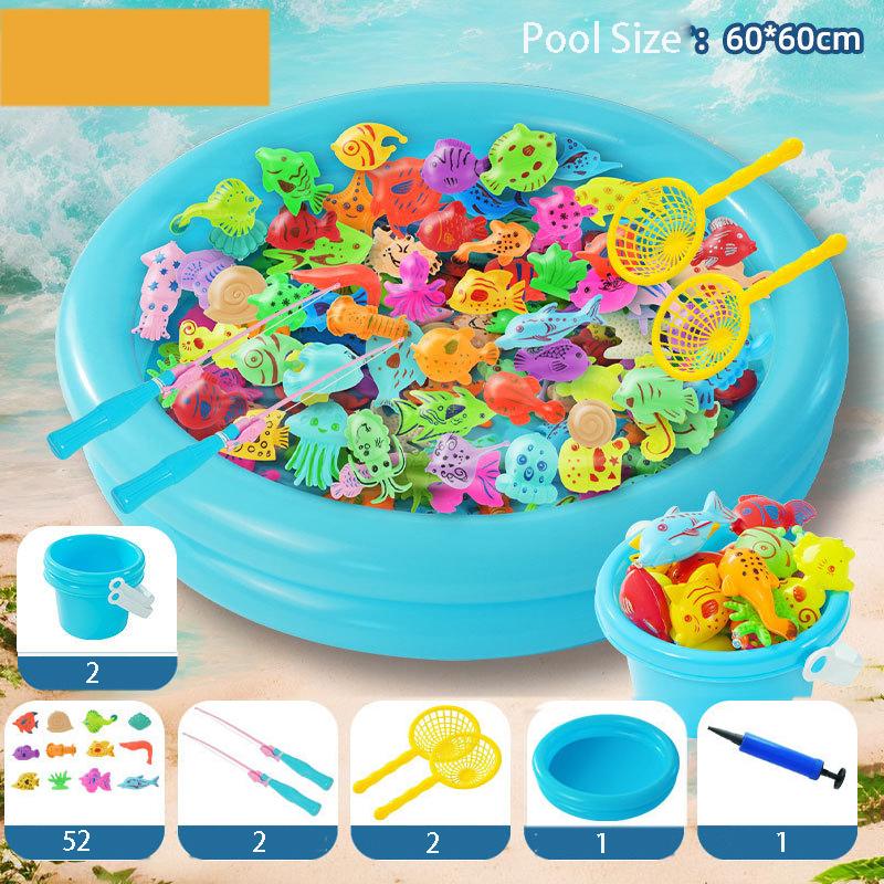 Магнитные игрушки для рыбалки в бассейне, 60 шт., игрушка для ванны с водяным столиком и удочкой, плавающая рыба, подарки для малышей от 3 лет и игрушки на открытом воздухе