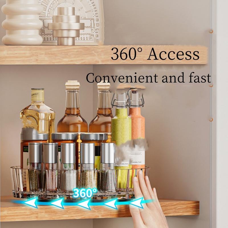 Вращающийся на 360 градусов поднос для специй, вращающееся основание, кухонный органайзер для кухни