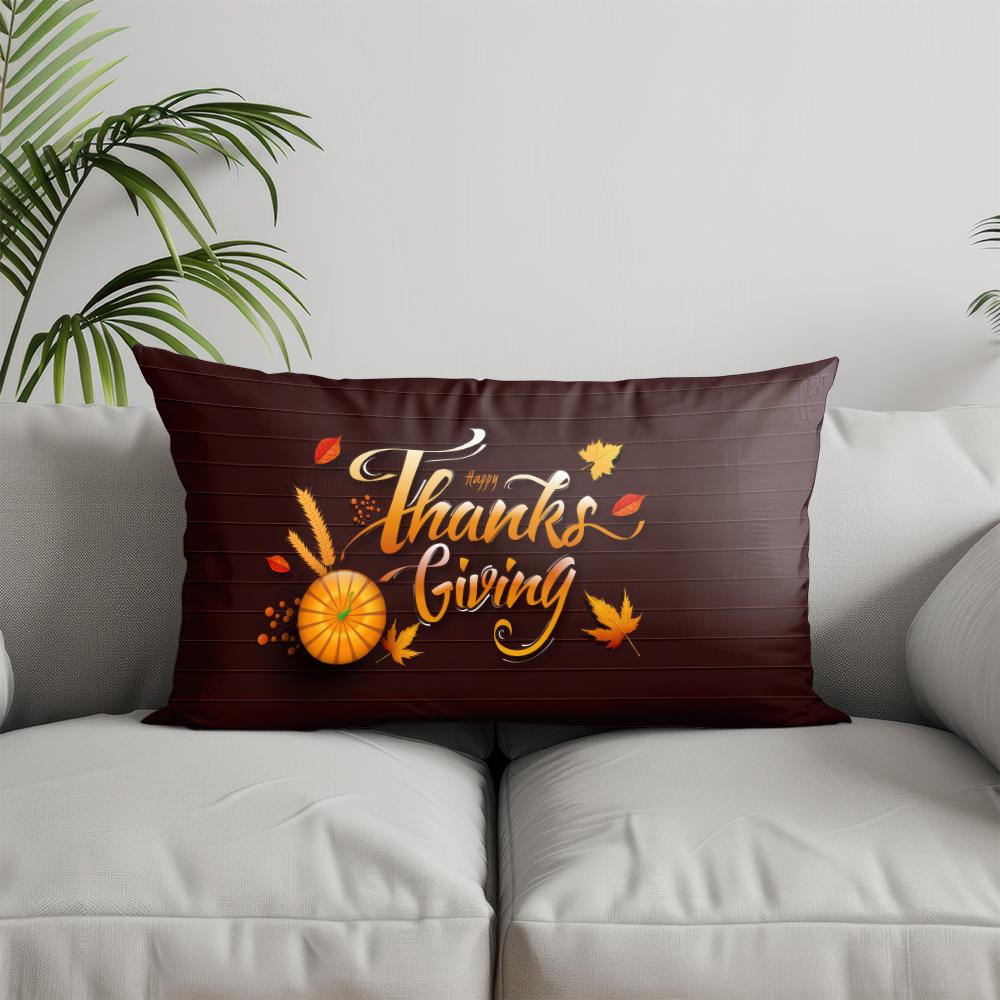 Home Decor Autumn Leaves Welcome Pillow Suitable For Sofa Bedroom Car Pillow Cover Cushion Rectangular Back Cushion