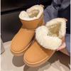 Мода 2025 Новые Зимние Толстые Бархатные Утепленные Теплые На Толстой Подошве Женские Снежные Ботинки Для Улицы На Молнии Короткие Ботинки Ношение Теплой Хлопковой Обуви