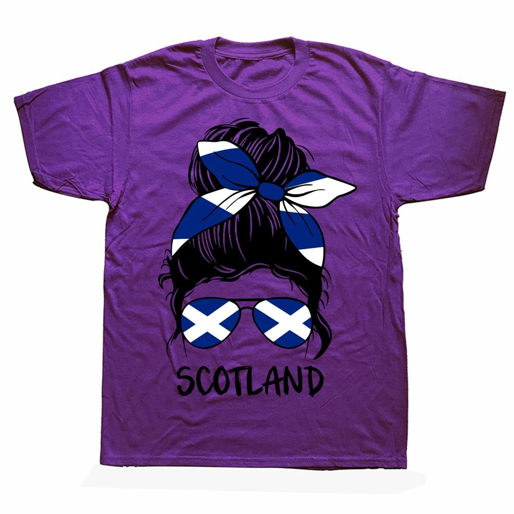 Футболки для девочек из Шотландии, летняя стильная хлопковая уличная одежда с графическим рисунком, футболка с короткими рукавами и шотландским флагом, подарки, одежда унисекс