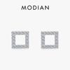 Square Clear CZ Stud Earrings For Women 925 Sterling Silver Fashion Studs Ear Simple Party Fine Jewelry Gifts
