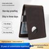 Crazy Horse Leather Men's RFID Wallet with AirTag Holder, Money Clip, Multi-Card Slots, and Anti-Theft Protection.