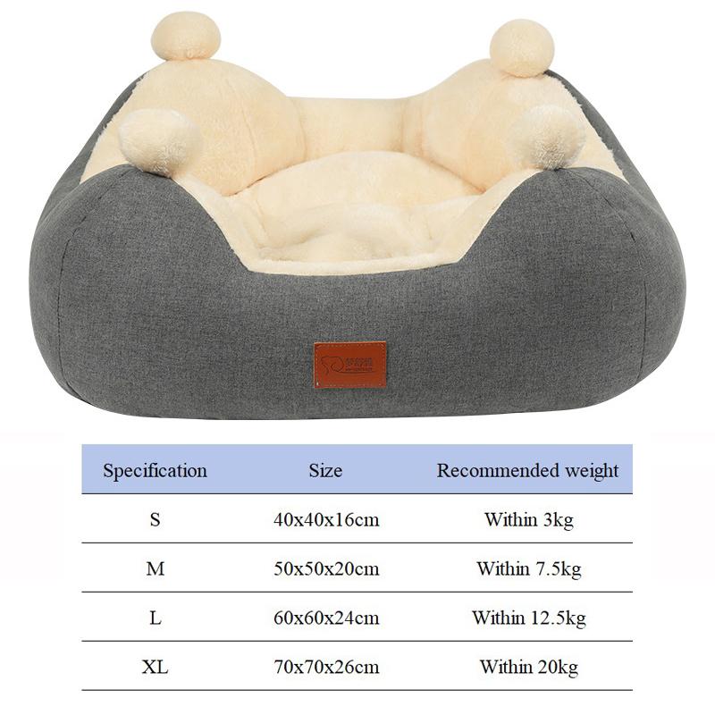Thicken Pet Cat Bed Soft Plush Pet Sleeping Bed for Cats Small Medium Dogs Removable Pet Sofa Lovely Kitten Nest Cat Accessories