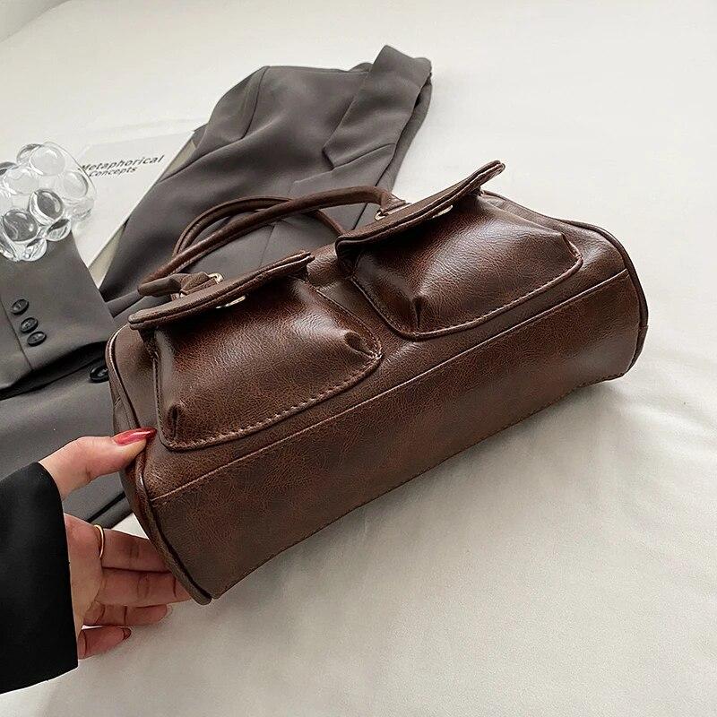 Маленькие сумки на плечо с двойными карманами для женщин, новинка 2024 года, модный тренд, дизайнерская сумка подмышками, женские сумки и кошельки