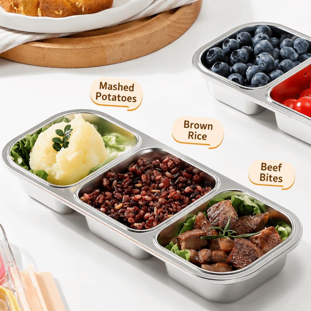 304 Stainless Steel Bento Box Thermal Insulation Food Container Divided Lunch Box For Meal Prep