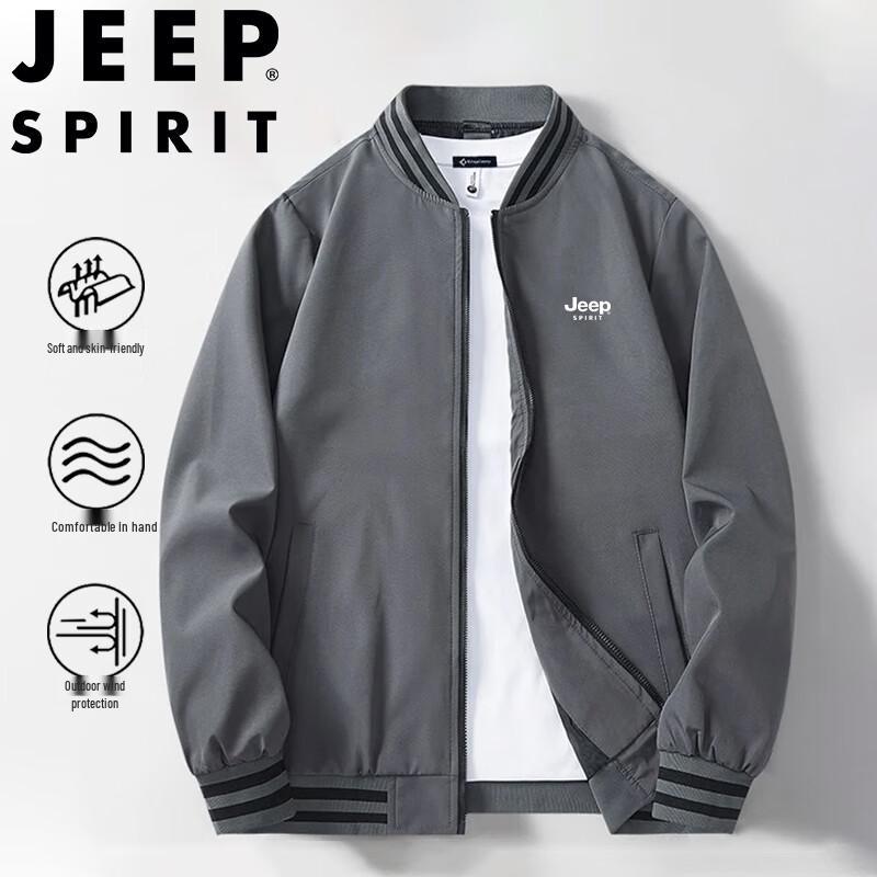 JEEP SPIRIT Men's Casual Baseball Collar Jacket