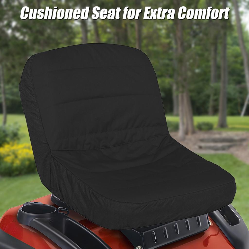 Riding Lawn Mower Seat Cover, 600D Oxford Fabric Tractor Seat Cover, Weatherproof Seat Protector with 4 Pockets, Fits