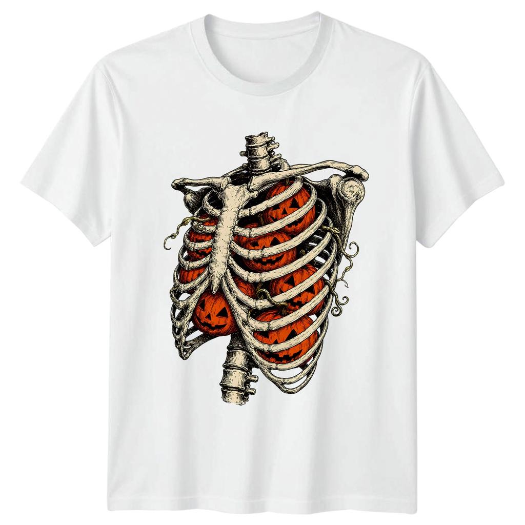 Vintage Gothic Skeleton Pumpkin T-Shirt Spooky Alternative Halloween Gift