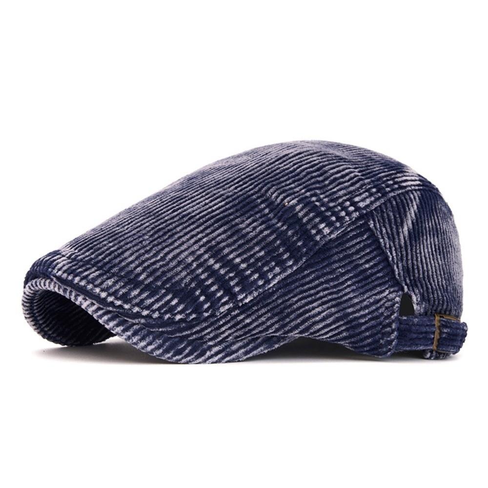 Adjustable Corduroy Flat Cap British Style Driving Cap Vintage Gatsby Beret Cap Driving Use