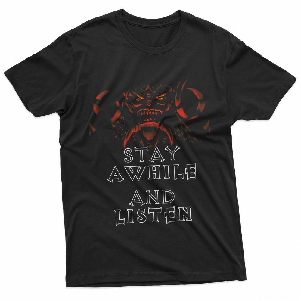 Stay A While And Listen Retro Quote Black TShirt Unisex T-Shirt
