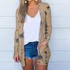Women Summer Cardigan Sun Protection Anti-UV Beach Cover-up Long Sleeve Vintage Flower Print Patch Pockets Soft Breathable Mid Length Lady Jacket