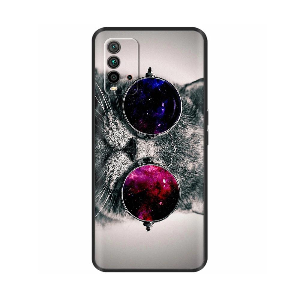 For Redmi 9T Case Silicone Back Cover Phone Case for Xiaomi Redmi 9T Redmi9t 9 T Soft Cases Fundas Para Bumper Coque Cat Flower
