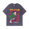 275 GSM Washed T-shirts 100% Cotton Demon Slayer V19 Tanjiro Print Unisex Heavy Cotton T Shirt