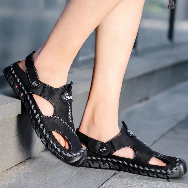 Summer 2024 Beach Shoes for Men Casual Man Sandals Clearance Sale Original High Quality Stylish Breathable Non-slip Wholesale V