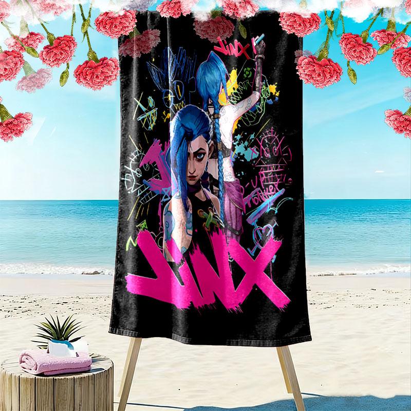 Jinx Print Beach Towel, Large Soft Quick Dry Towel for Beach Camping Swimming