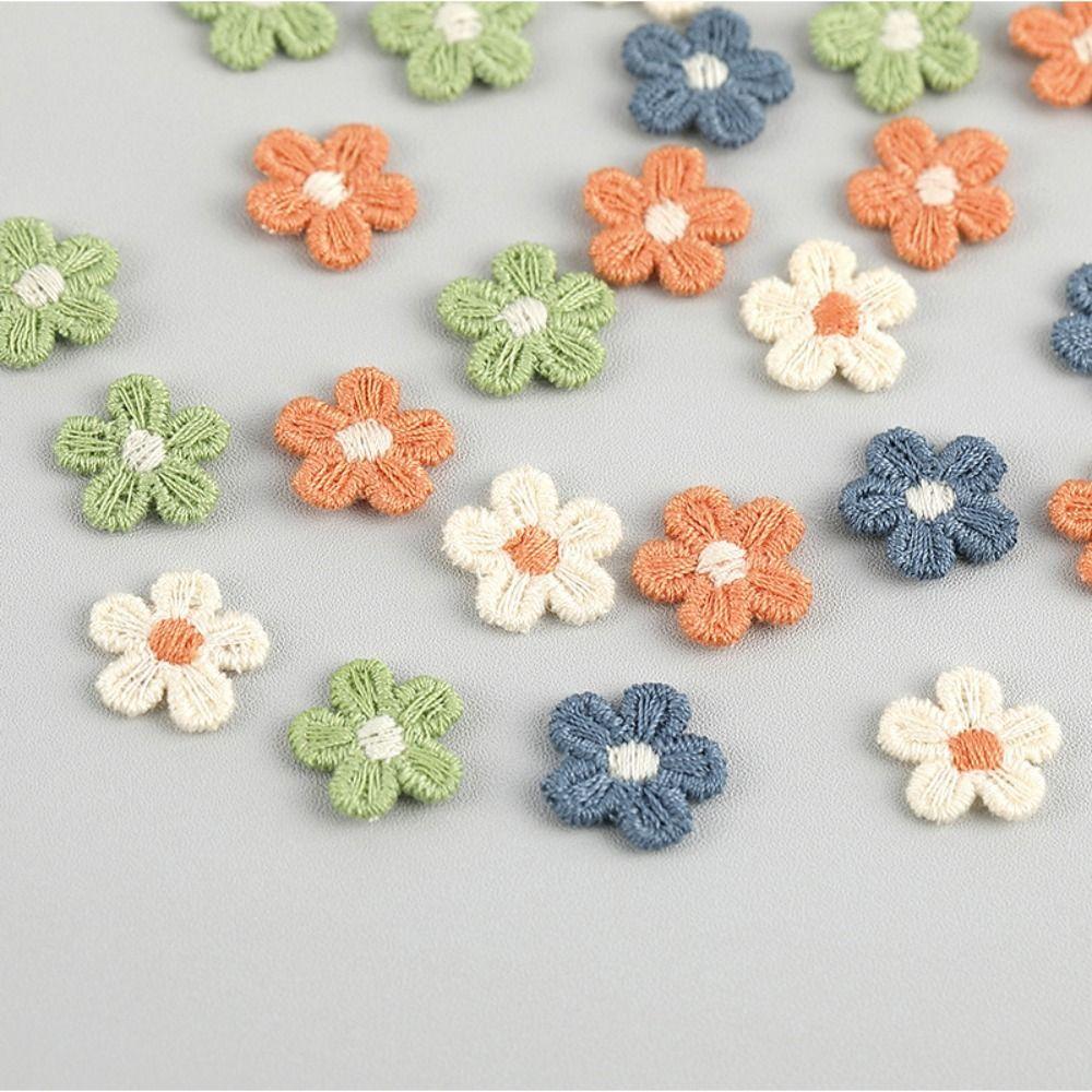 Colorful Flower Shaped Sewing Accessories DIY Handmade Crafts Appliques Patches Headwear Badge