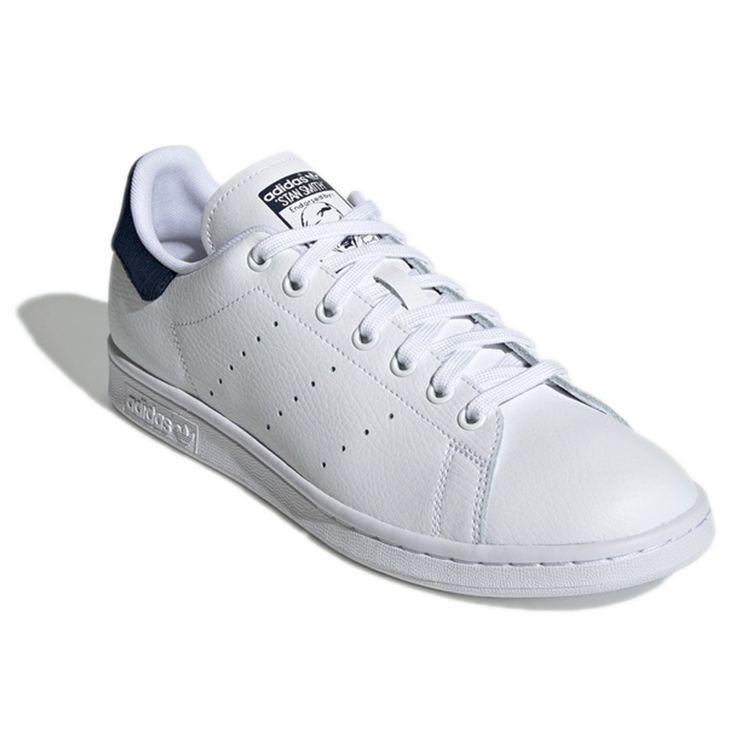 adidas Оригинальные Stan Smith Синий хвост Повседневные Нескользящие Прочные Низкие Кеды для скейтбординга Мужские Кроссовки Белые Темно-синие EH2305