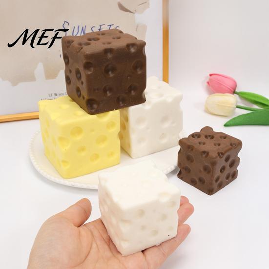 Simulated Cheese Squeeze Toy Toy, Block Sensory for Stress Desk Ornaments Relief, Slow Rise Pinch Home Office Classroom Anxiety Relief Gadget