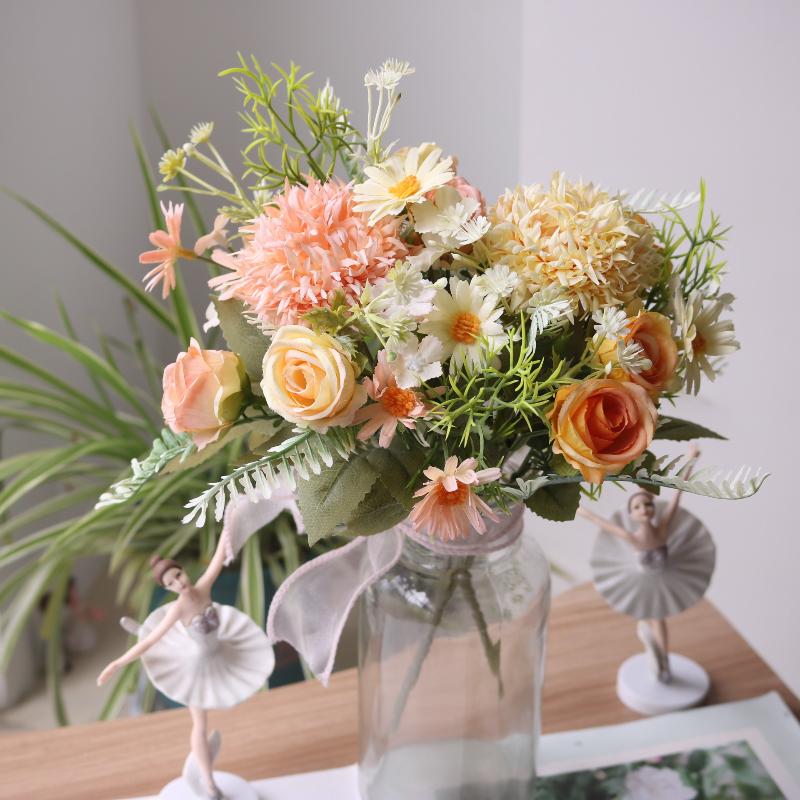 1 шт. Искусственный цветок Свадьба Дом Спальня Украшение Свадебный букет Гортензии Ваза Для улицы