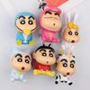 Crayon Shin-Chan Figures  Kawaii Animation Tabletop Ornaments Animation Design Watching TV Phone Support Adorable Figure Decorations plaything