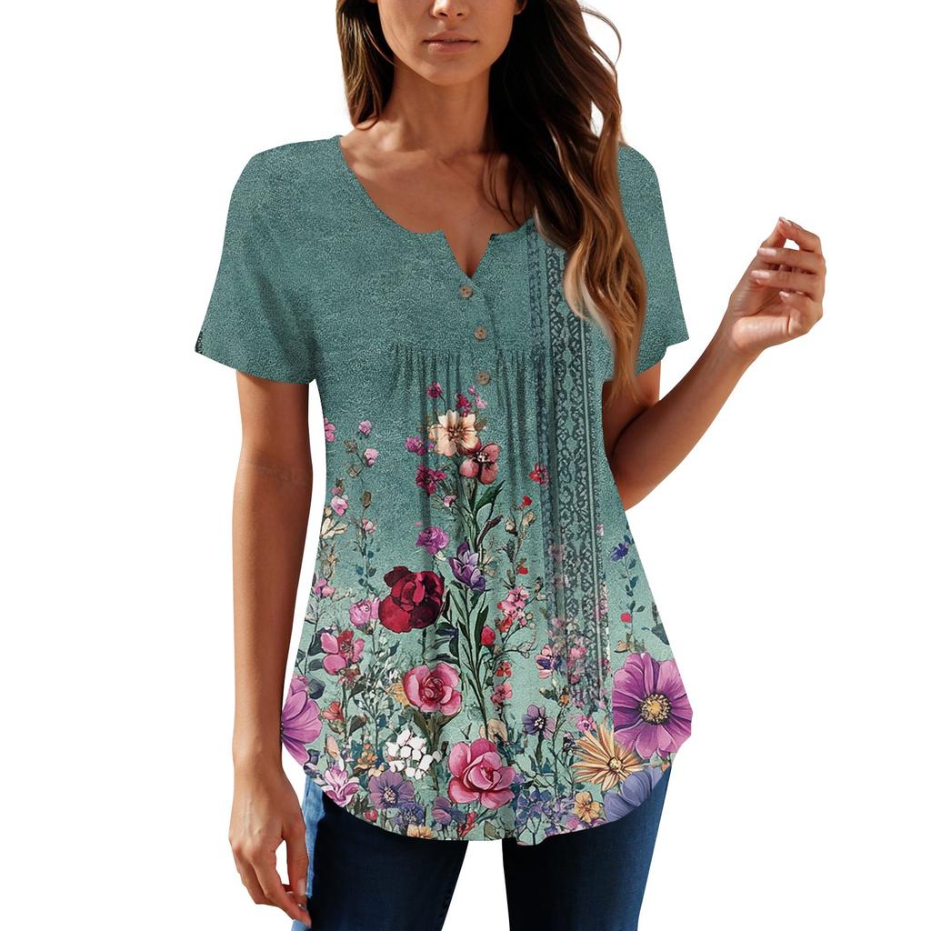 Женские туники, топы, нарядные, повседневные, летние, рубашки с коротким рукавом, свободный крой, плиссированный топ в стиле бохо