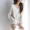 Elegant European V-neck Cable Knit Pullover Sweater for Women - Autumn/Winter Design