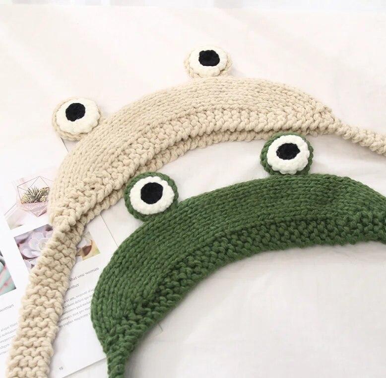 Зимние черепа, милая женская шапка-лягушка, вязаная крючком вязаная шапка, костюм, шапка-бини, шапка, женский подарок, кепка в стиле хип-хоп, реквизит для фотосессии, вечерние