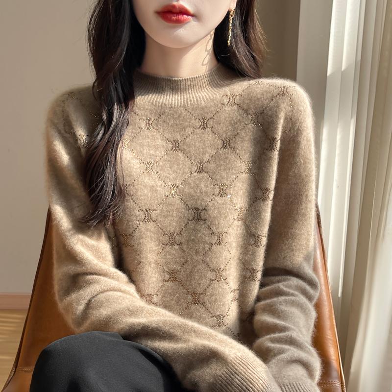 Женский кашемировый свитер Qinghe Cashmere 30% кашемир 70% шерсть Осень и Зима Пуловер Теплый и Модный