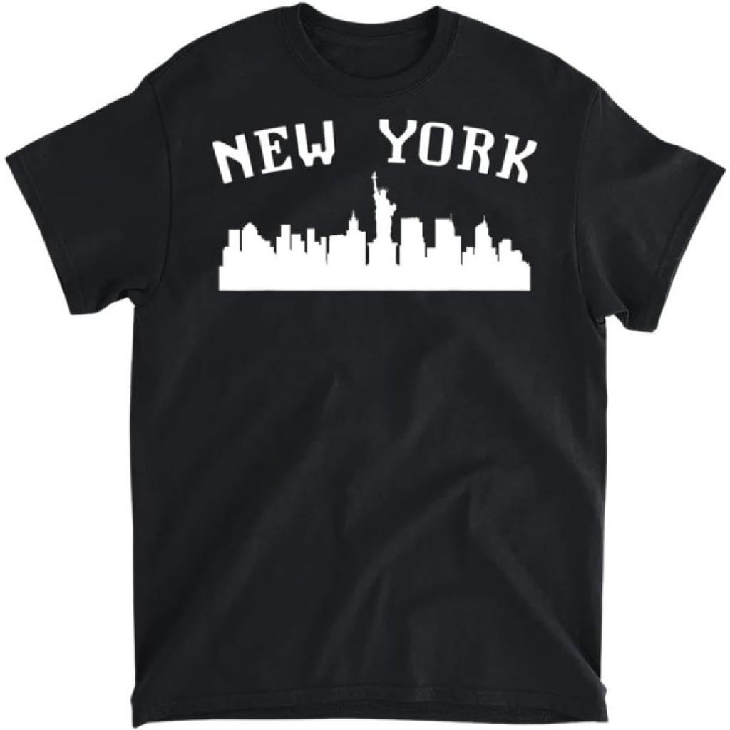 New York Skyline Statue of Liberty T-Shirt, Long Sleeve Shirt, Sweatshirt, Hoodie Unisex Adult Size Made in Canada