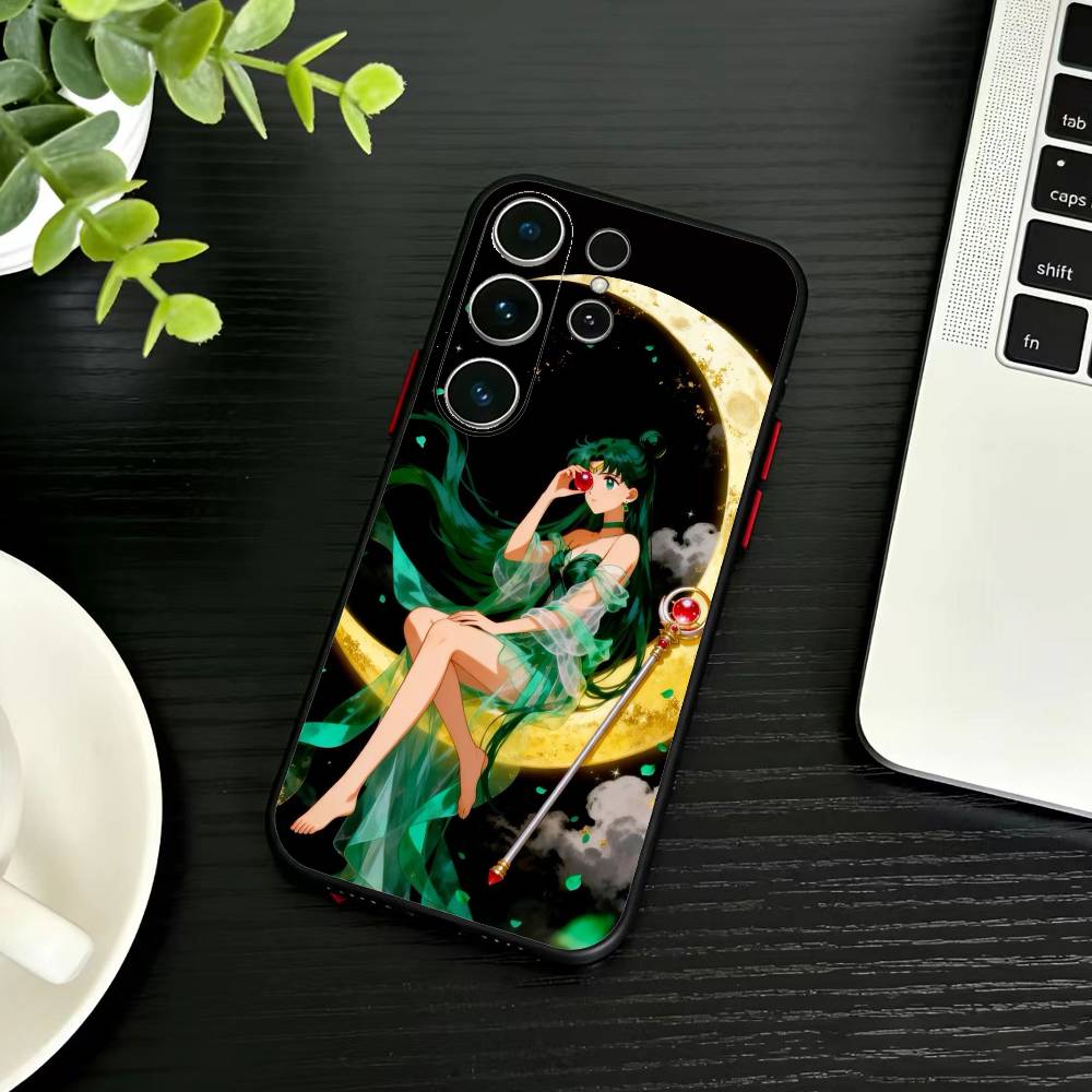 Мультяшный чехол для телефона F-Sailor M-Moons для Samsung S26, S25, S24, S23, S22, S30, S21, Ultra, Plus, FE 5G Черный Мягкий чехол