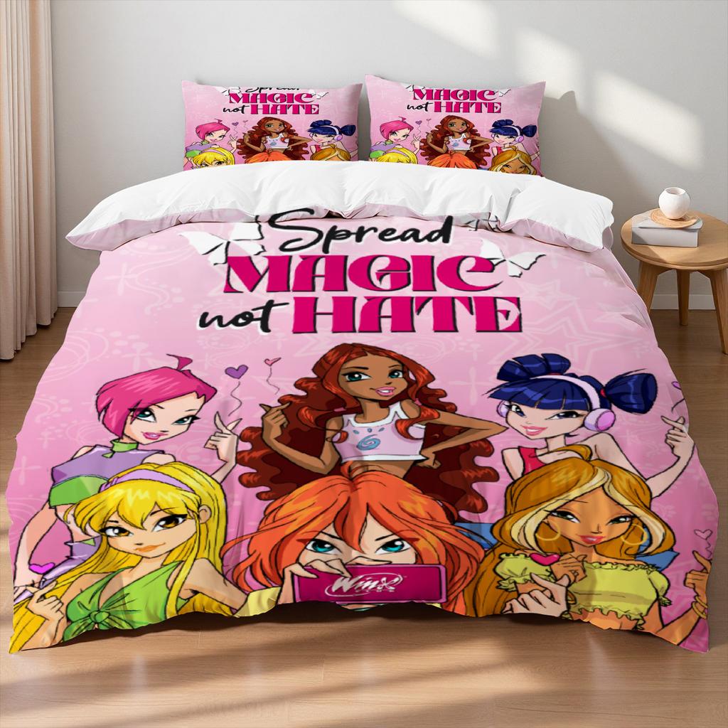 Комплект постельного белья W-Winx C-Club, пододеяльник, комплект на кровать King Queen Twin, крылья феи, для дома, подарок девочке на день рождения, украшение для студенческого общежития