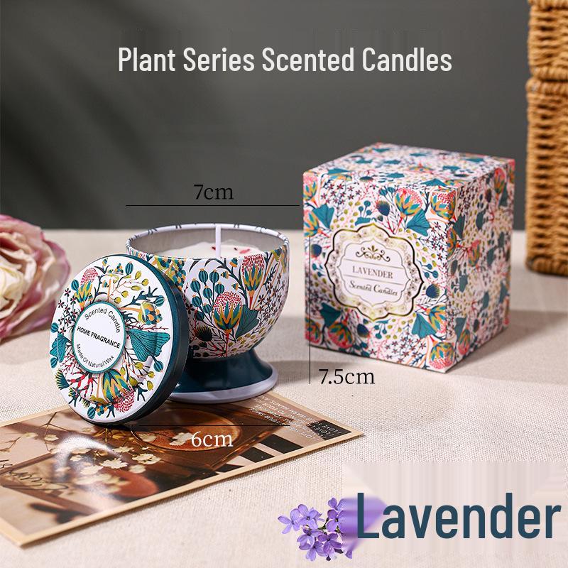 Tall Stem Soy Wax Aroma Candle in Tin - Smokeless Indoor Fragrance Gift