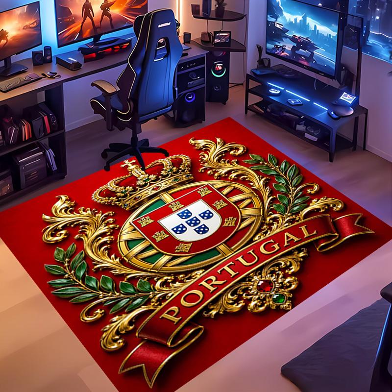1pc Portugal Football team Entrance Mat, Non-Slip Mat Area Rug,Room Decor, Outdoor Decor, Kitchen Rug,Doormat - Machine Washable, Easy to Clean
