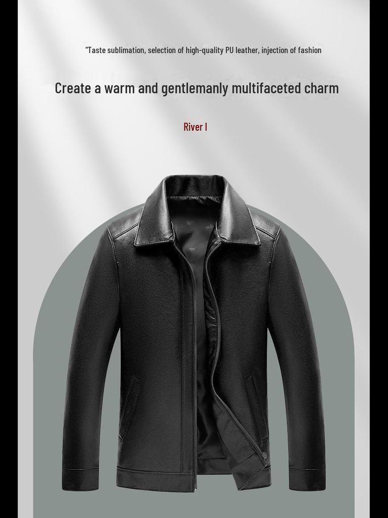 Мужская модная куртка из искусственной кожи с лацканами в мотоциклетном стиле — новый корейский стиль для весны и осени