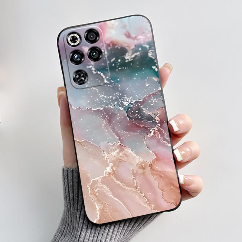 Чехол для ZTE Nubia Red Magic 11 Pro Милый Кролик с Сердечками Смешной Черный Матовый Мягкий Силиконовый Чехол для Телефона RedMagic 11 Pro + Плюс