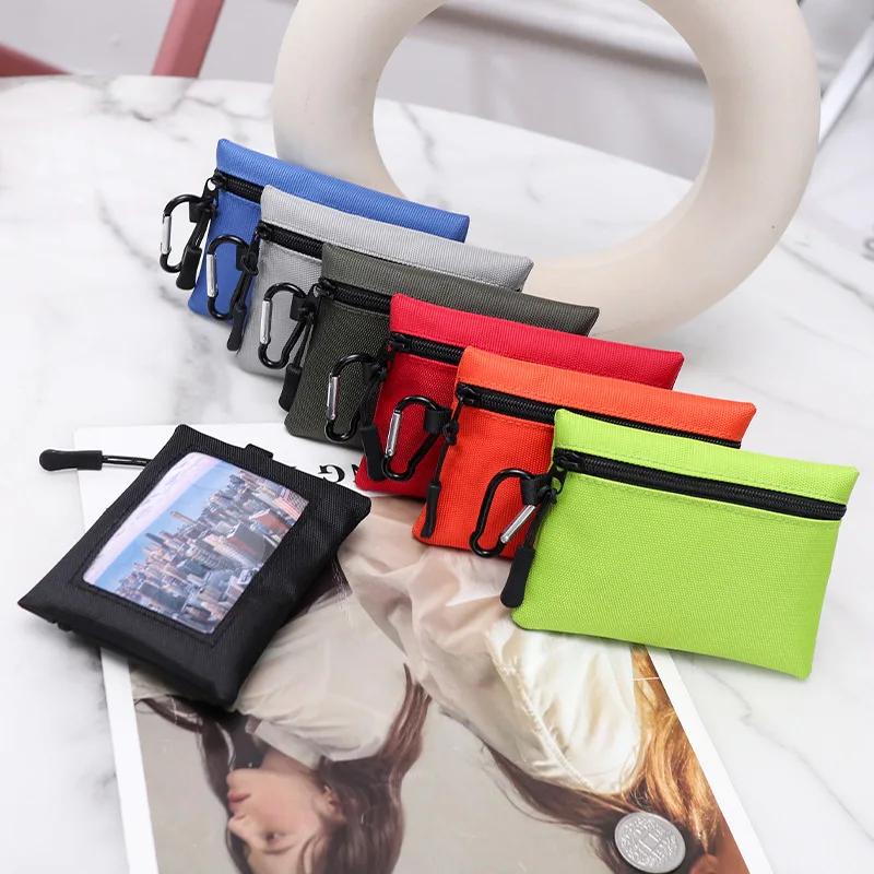 Холщовый мини-кошелек для монет, простой детский кошелек на молнии, карман для денег, однотонный кошелек для монет и ключей, женский и мужской, милый мини-кошелек