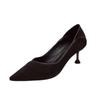 Professional Single Shoes Cat Heel Pointed High Heels Spring and Summer New Versatile Girl Black Medium Stiletto Cm